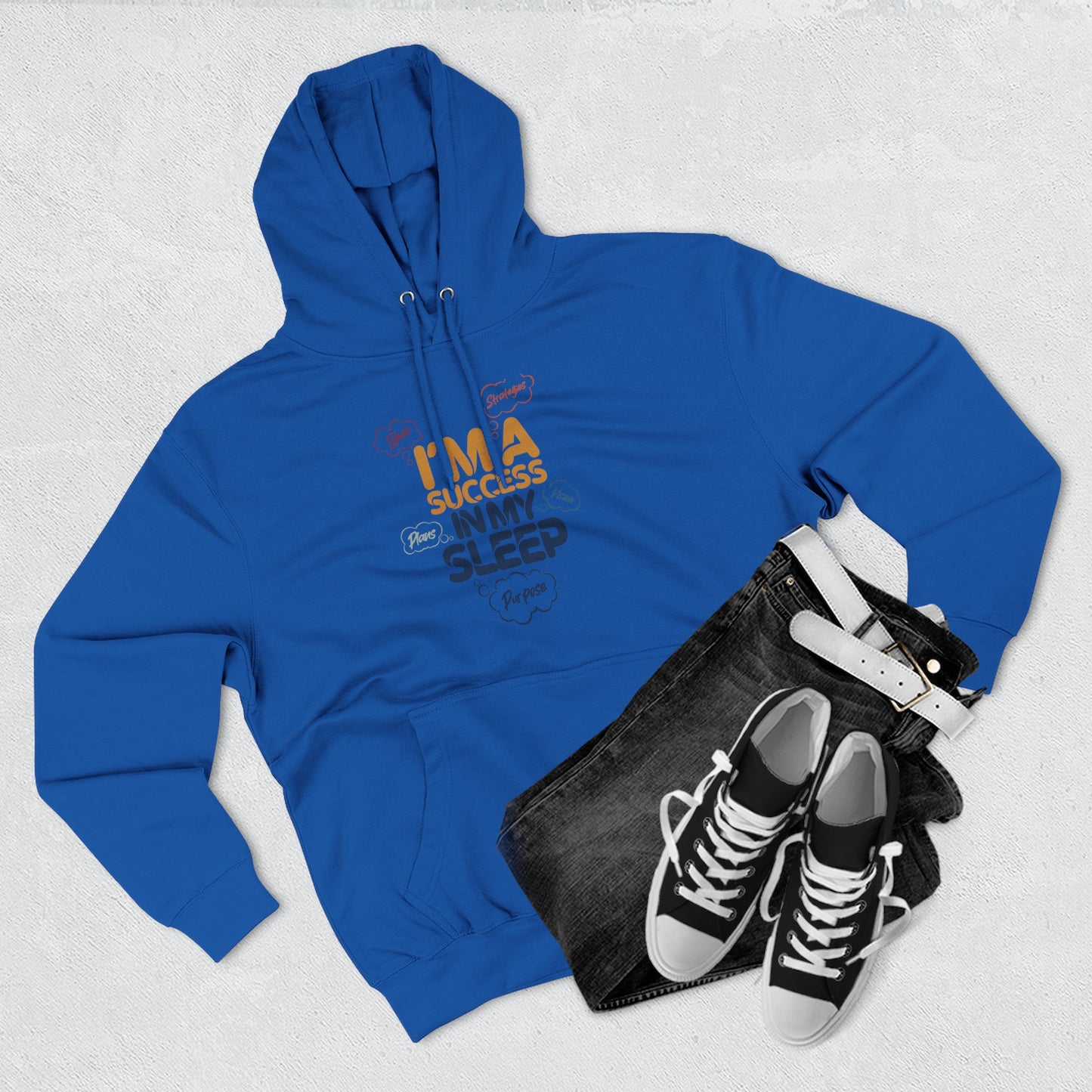Inspirational Success Hoodie, Cozy Fleece Hoodie, Motivational Wear, Gift for Dreamers, Funny Hoodie for Sleep Lovers