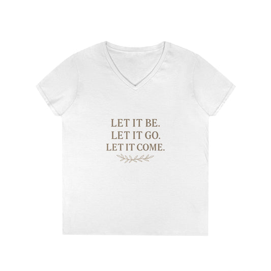 Ladies' Inspirational V-Neck T-Shirt, Motivational Tee, Free Spirit Shirt, Gift for Her, Self-Care Apparel, Casual Wear