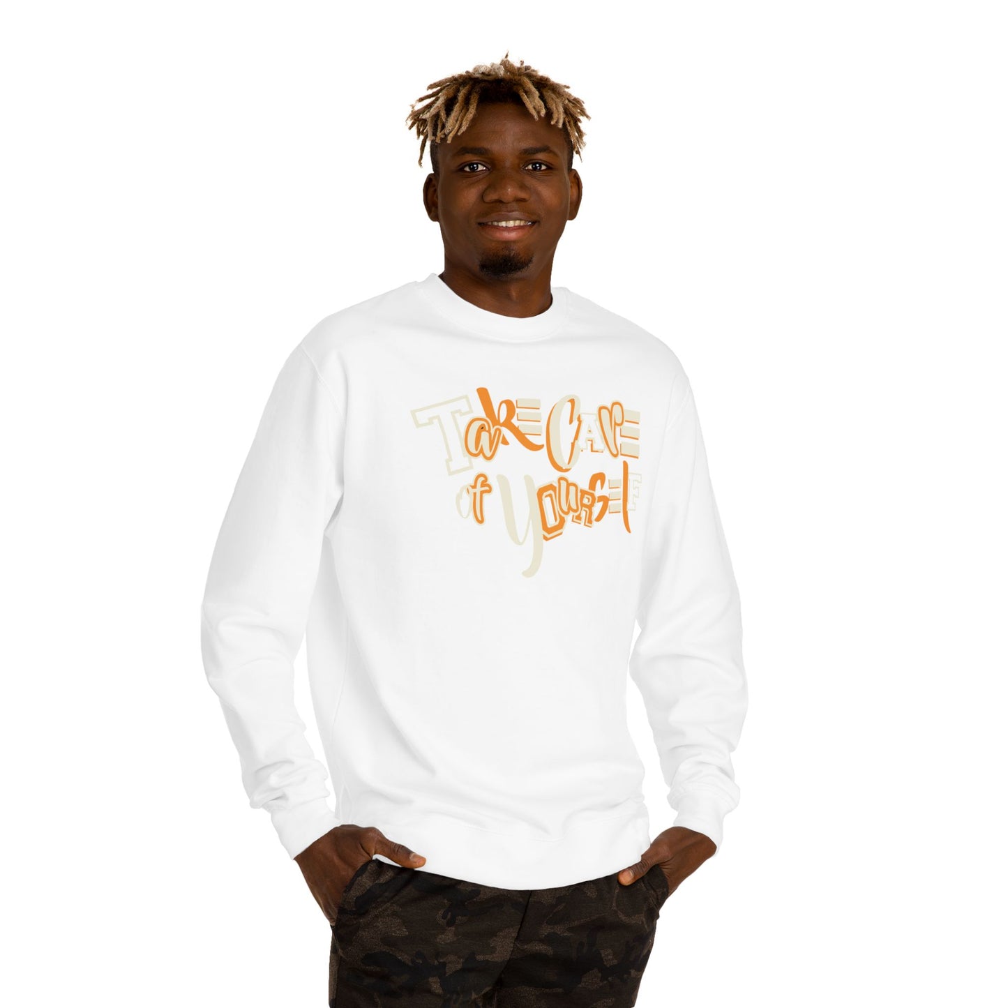 Take Care of Yourself Crew Neck Sweatshirt | Unisex Cozy Apparel, Self-Care Gift, Casual Wear, Relaxation Outfit, Inspirational Fashion