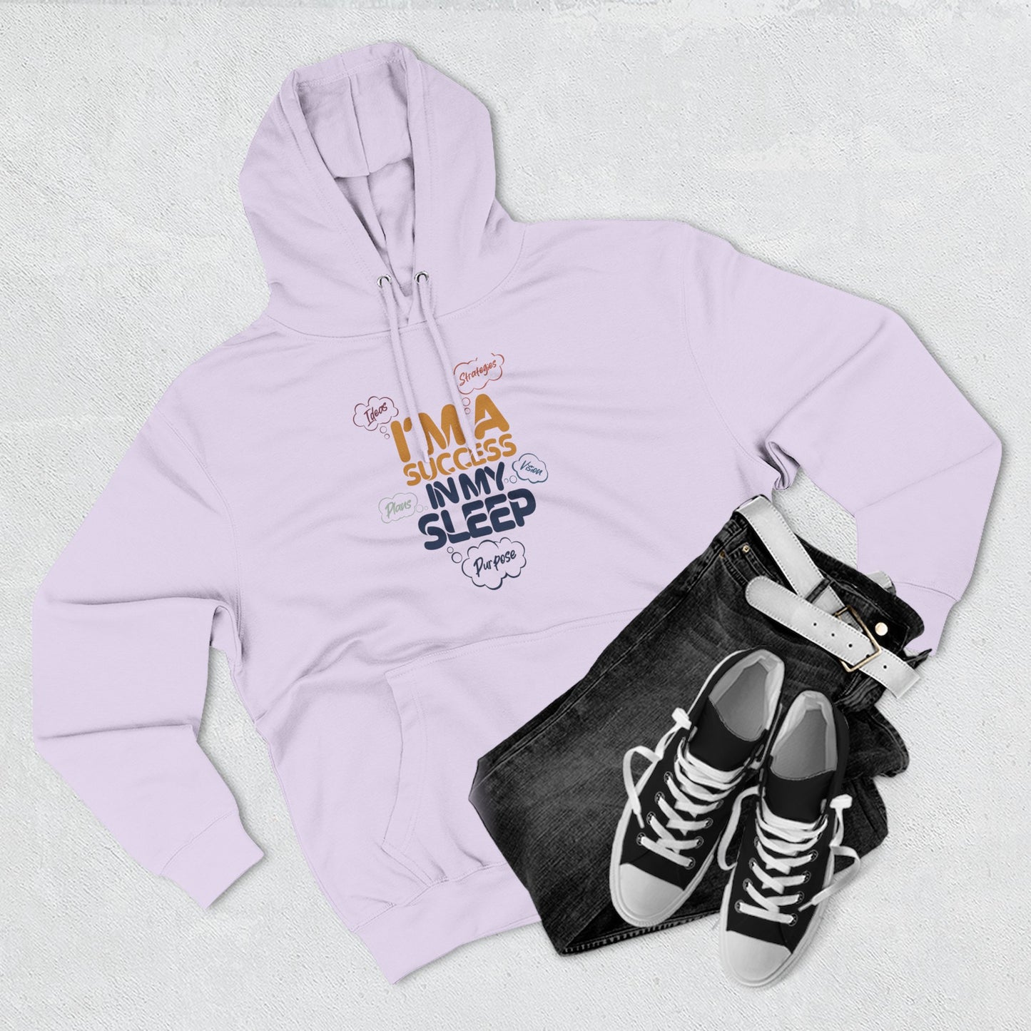 Inspirational Success Hoodie, Cozy Fleece Hoodie, Motivational Wear, Gift for Dreamers, Funny Hoodie for Sleep Lovers