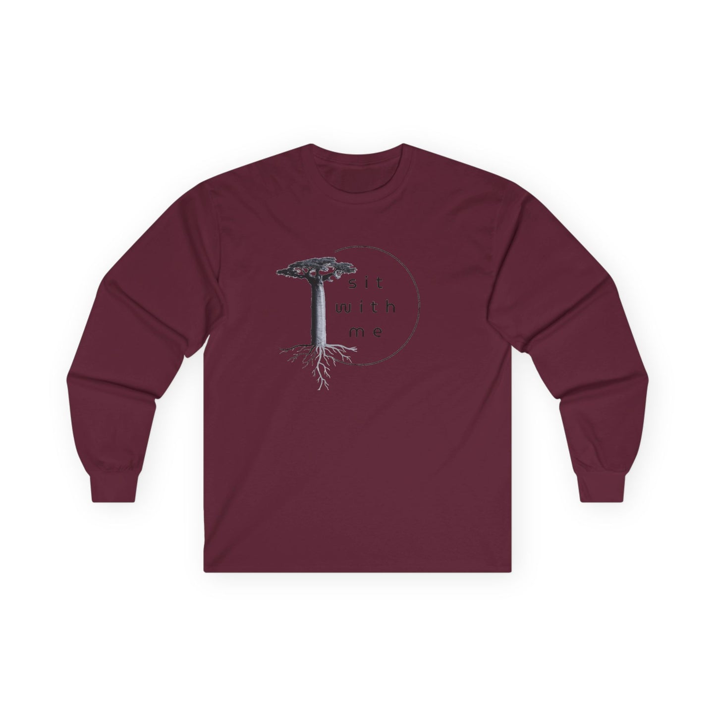 Unisex Long Sleeve Tee with 'Sit With Me' Design, Comfortable Tee for Nature Lovers, Ideal for Cozy Gatherings, Gift for Friends, [...]