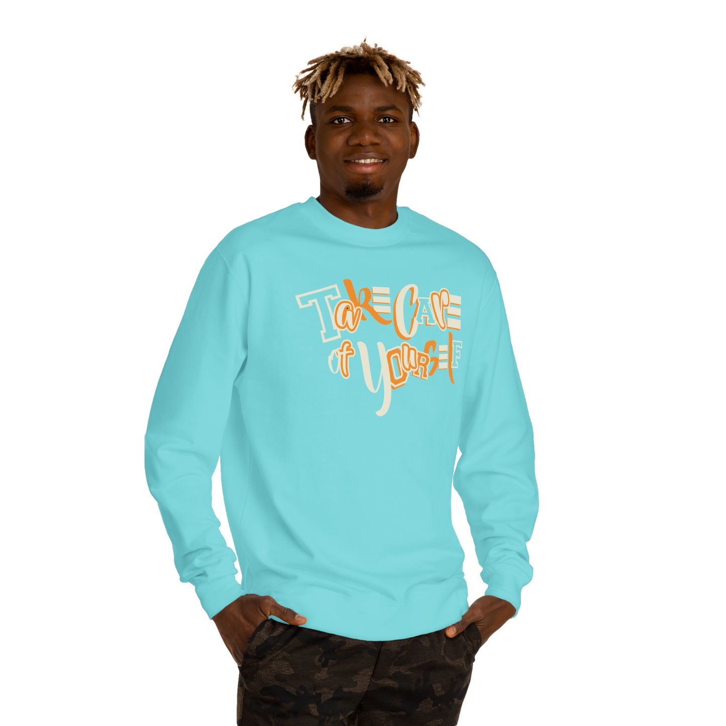 Take Care of Yourself Crew Neck Sweatshirt | Unisex Cozy Apparel, Self-Care Gift, Casual Wear, Relaxation Outfit, Inspirational Fashion